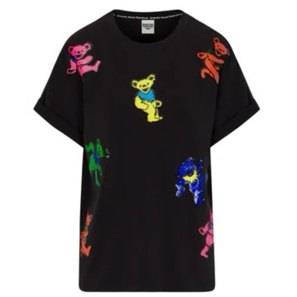 Grateful Dead Dancing Bear Megan Fabulous Sequin T-Shirt